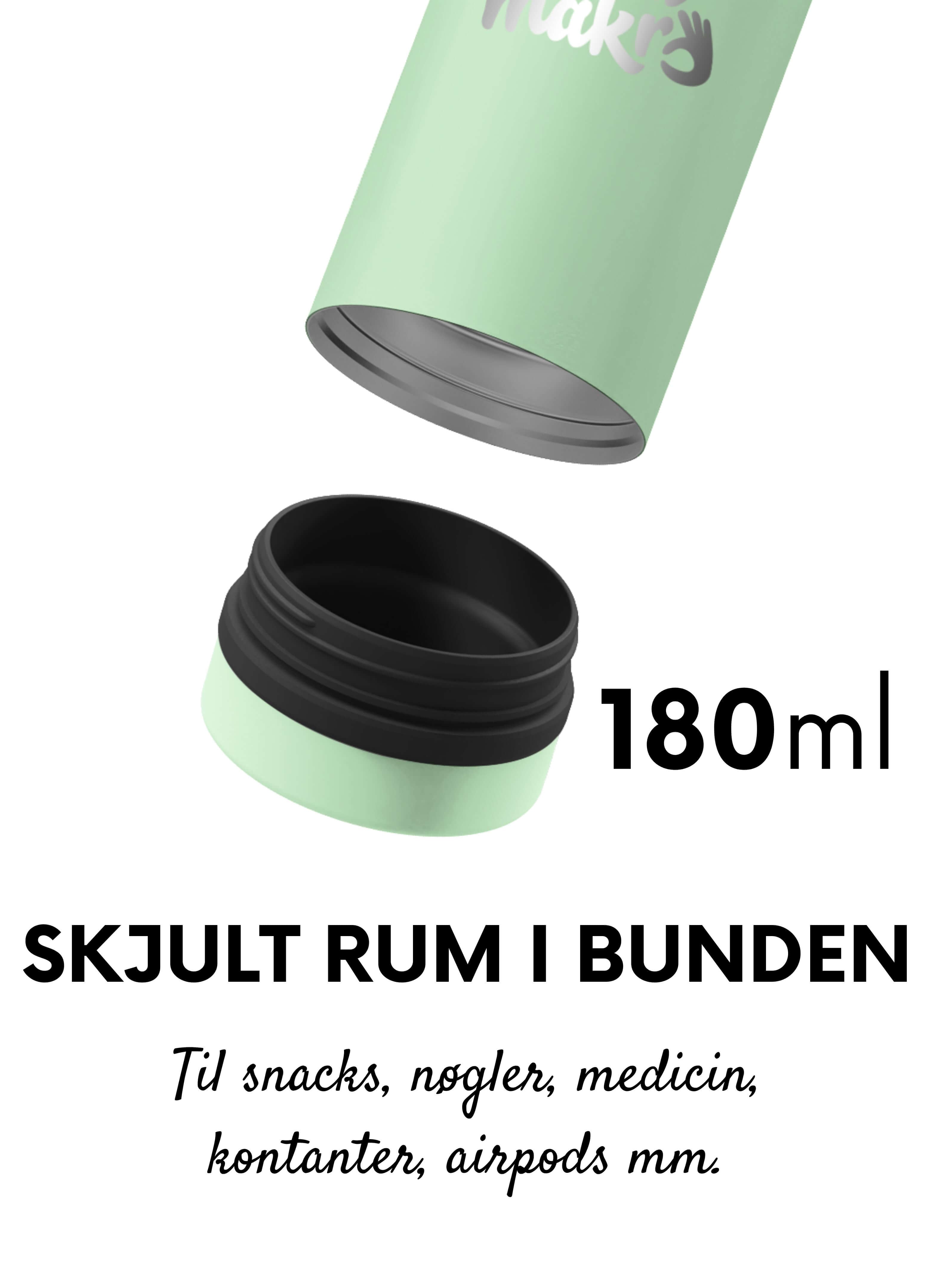 0,75L termovandflaske m. snack-rum i bunden