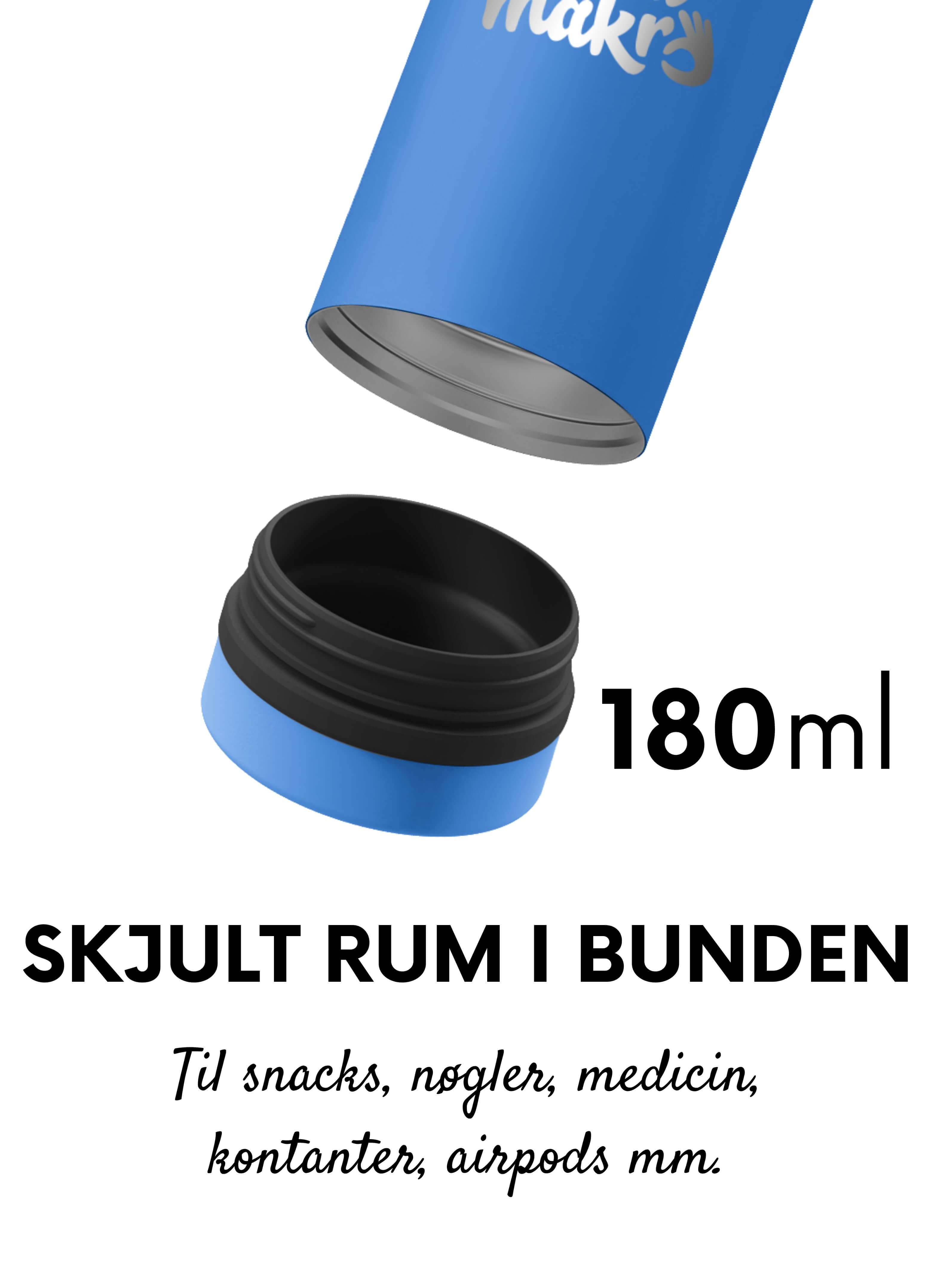 0,75L termovandflaske m. skjult rum i bunden