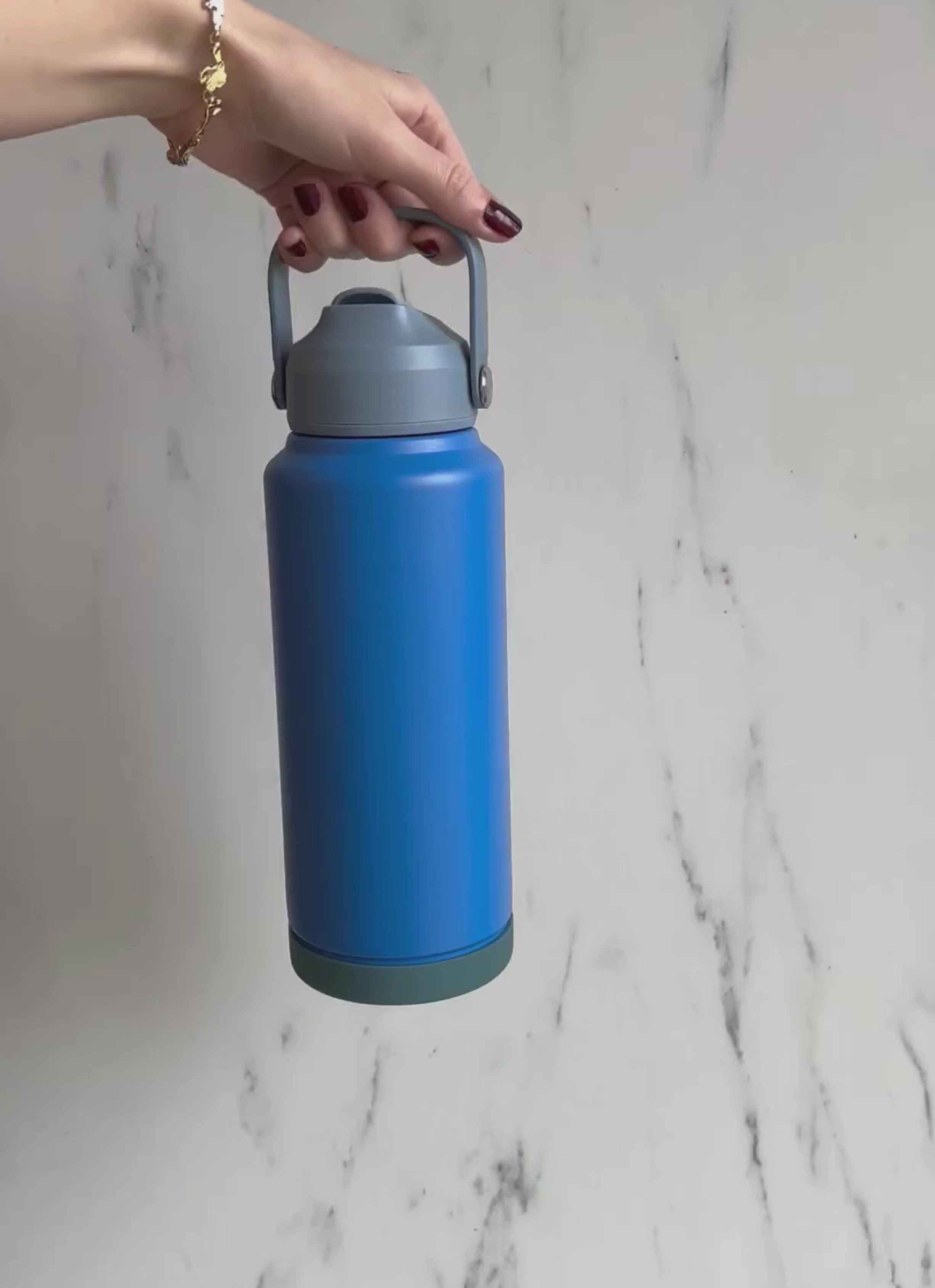 Indlæs video: 1L termovandflaske med sugerør