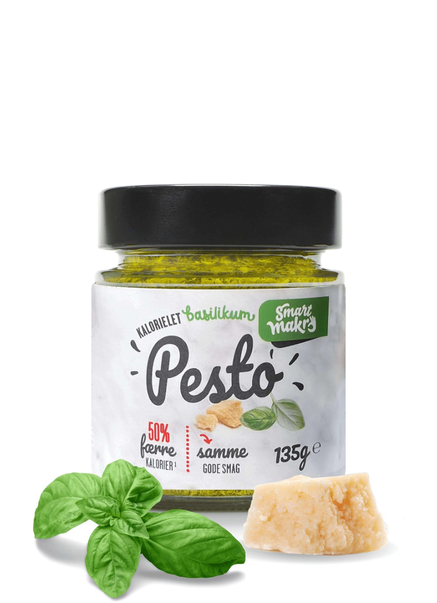 Kalorielet basilikumpesto. Pesto med 50 % færre kalorier. 23 kcal pr. portion. Sund basilikumpesto uden tilsætningsstoffer. Pesto til vægttab. Slankepesto. Pesto med frisk basilikum, parmesan og cashewnødder. Italiensk pesto med lavt kalorieindhold. Sund pastasauce. Kaloriefattig pesto til salat, brød og grøntsager. Kalorielet tilbehør. Hjemmelavet smag. Cremet konsistens. Smart Makro pesto. Pesto uden sukker. Lavkalorie pesto til hverdagsmad.