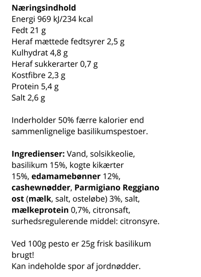 Kalorielet basilikumpesto. Pesto med 50 % færre kalorier. 23 kcal pr. portion. Sund basilikumpesto uden tilsætningsstoffer. Pesto til vægttab. Slankepesto. Pesto med frisk basilikum, parmesan og cashewnødder. Italiensk pesto med lavt kalorieindhold. Sund pastasauce. Kaloriefattig pesto til salat, brød og grøntsager. Kalorielet tilbehør. Hjemmelavet smag. Cremet konsistens. Smart Makro pesto. Pesto uden sukker. Lavkalorie pesto til hverdagsmad.